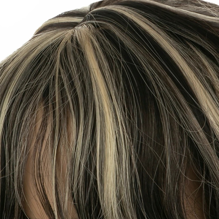 کلاه گیس پرحجم ۴۵ سانتی، فر درشت خوشفرم، رنگ مشکی طبیعی و بلوند