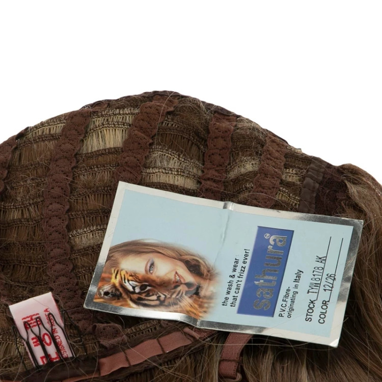 بهترین قیمت کلاه گیس مدل مصری، رنگ قهوهای متوسط، بافت الیاف درجه یک