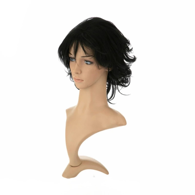 تصویر کلاه گیس فر کوتاه مشکی لوکس مدل BAMOO3، دارای فرق حالتپذیر