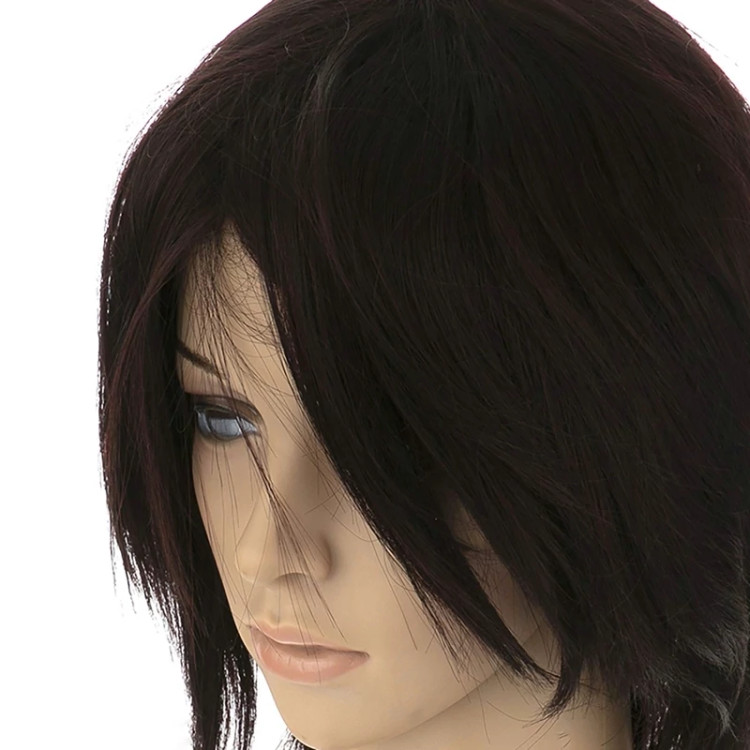 خرید کلاه گیس کوتاه مصری برند ساتورا، رنگ شرابی، با طراحی بدون فرق