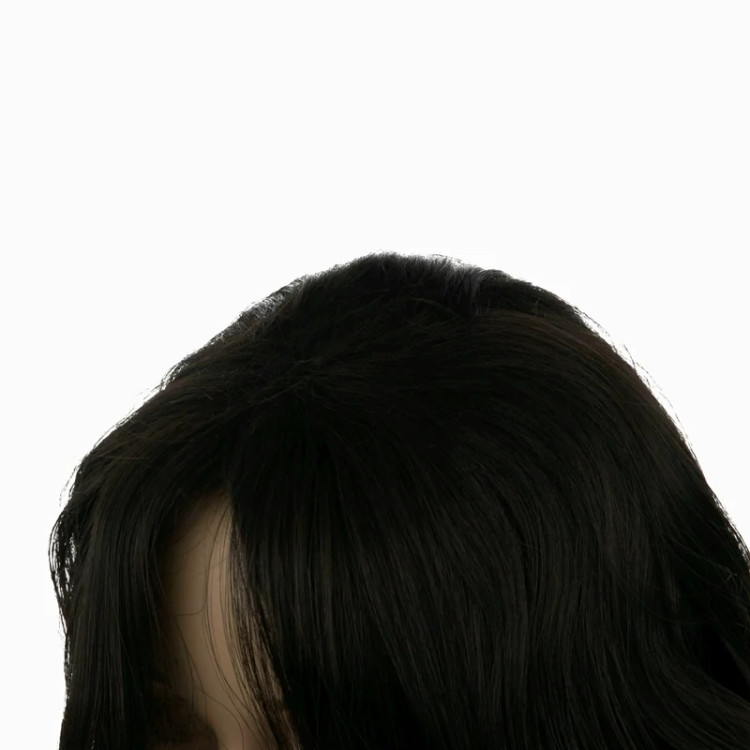 کلاه گیس فر باز ۵۵ سانتی با حجم دراماتیک، رنگ مشکی پرکلاغی، الیاف ابریشم حرارتی