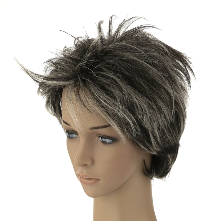 خرید کلاه گیس کوتاه مشکی هایلایتدار مدل MAURA، مناسب برای ظاهری جسورانه و خاص