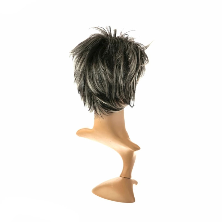 تصویر کلاه گیس کوتاه نامتقارن مدل MAURA، با برش لایهای و مدرن، الیاف ابریشم حرارتی