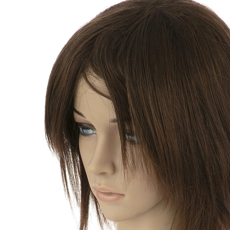 کلاه گیس ۲۵ سانتی مدل باب کلاسیک، رنگ تنباکویی تیره شیک، الیاف ابریشم حرارتی