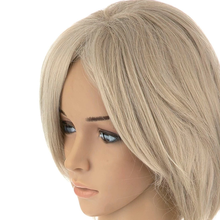 بهترین قیمت کلاه گیس مدل مصری، رنگ بلوند پلاتینه، بافت الیاف درجه یک و ضد حساسیت