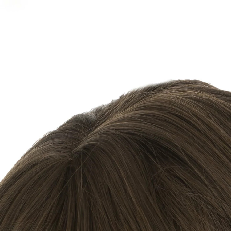 کلاه گیس ۴۰ سانتی لیرخورده، رنگ زیتونی تیره خاص، الیاف ابریشم حرارتی و ضد حساسیت