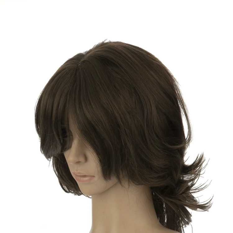 خرید کلاه گیس لیردار زیتونی برند ساتورا، دارای فرق ثابت طبیعی و شیک