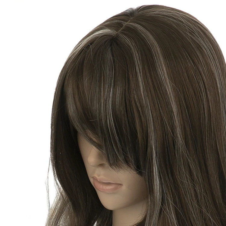 تصویر کلاه گیس صاف لخت مدل MARGO، رنگ ترکیبی بُعددار، دارای فرق ثابت طبیعی و شیک