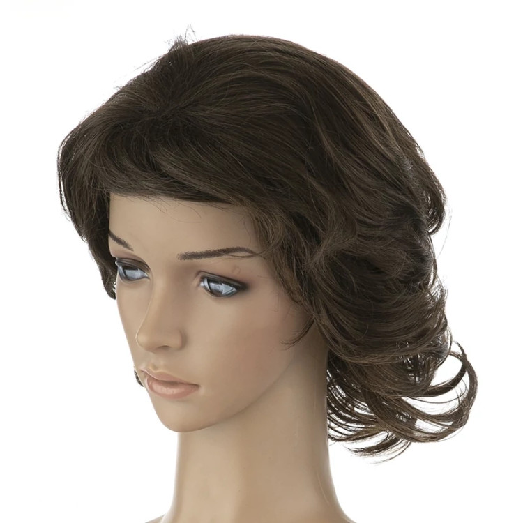 کلاه گیس فر کوتاه لایهلایه مدل BAMOO3، با حجم طبیعی، قابلیت شستشو و حالتدهی