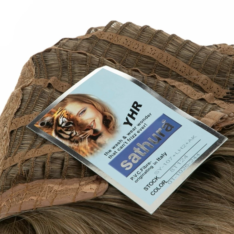 تصویر کلاه گیس کوتاه آمبره زیتونی مدل SY_107، با تغییر تدریجی رنگ و جلوهای مدرن و جذاب