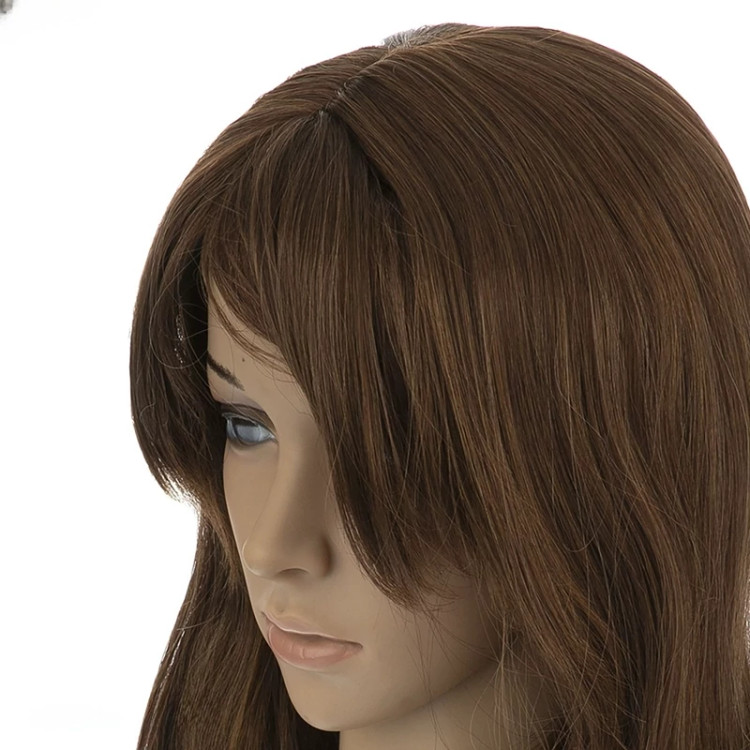 تصویر مدل با کلاه گیس مسی روشن شاداب، مدل MARGO، دارای فرق ثابت طبیعی