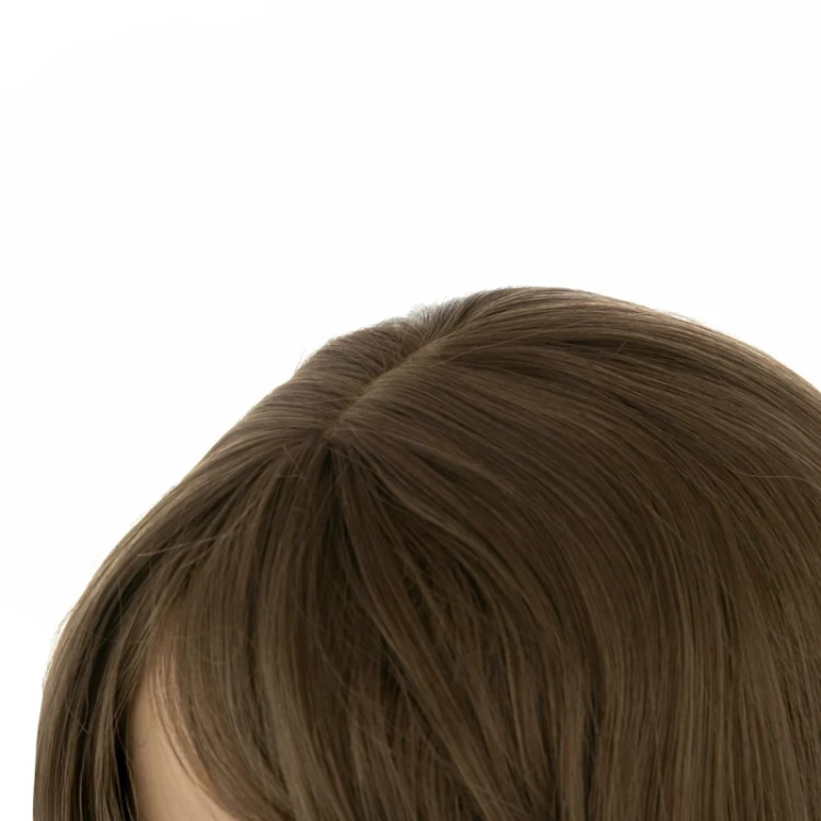 کلاه گیس ۵۰ سانتیمتری الیاف ابریشم، رنگ زیتونی روشن، مناسب برای اتو و سشوار