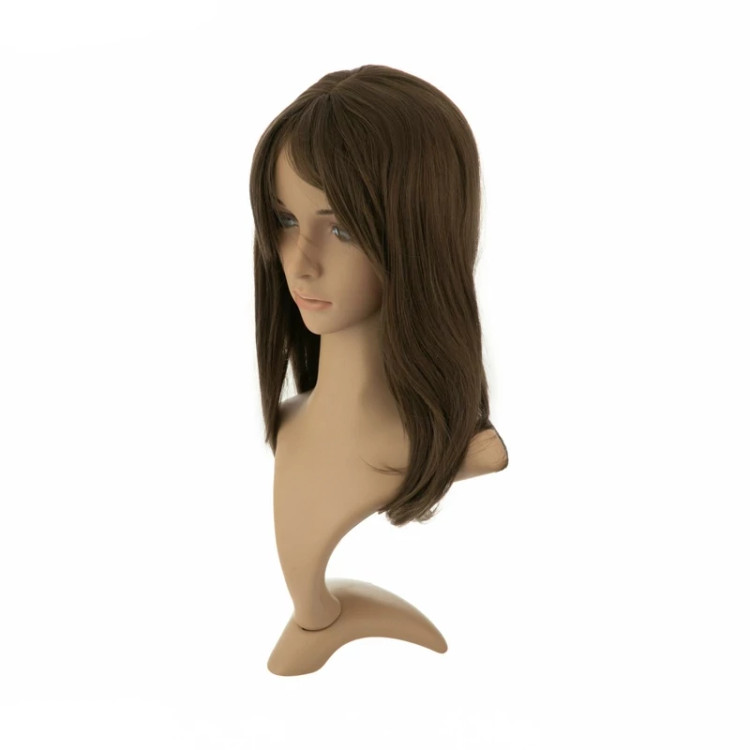 کلاه گیس مجلسی زیتونی روشن با طول ۵۰ سانت، صاف و خوشحالت، مناسب شینیون