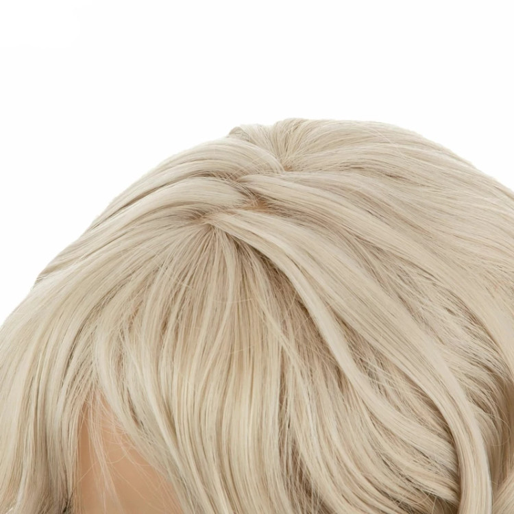 تصویر کلاه گیس پرحجم بلوند پلاتینه، مدل DAREEN_A، مناسب استایلهای لوکس و چشمنواز