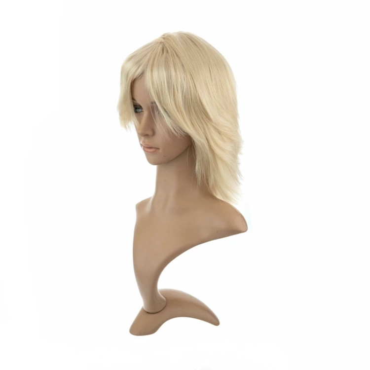 کلاه گیس ۳۵ سانتی پرحجم، رنگ بلوند روشن سرزنده، الیاف ابریشم حرارتی و ضد حساسیت