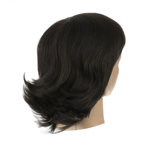 کلاه گیس کوتاه لایهلایه ساتورا مدل SY_107، رنگ مشکی طبیعی و یکدست، طول ۲۵ سانتیمتر