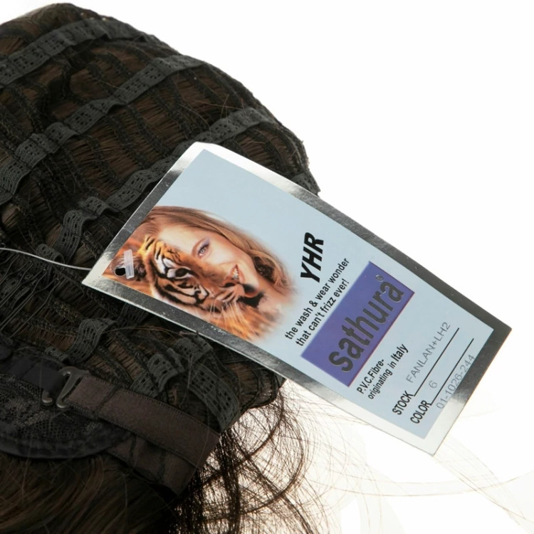 تصویر کلاه گیس قهوهای شکلاتی مدل FANLAN، دارای فرق ثابت طبیعی، مناسب استایلهای روزمره