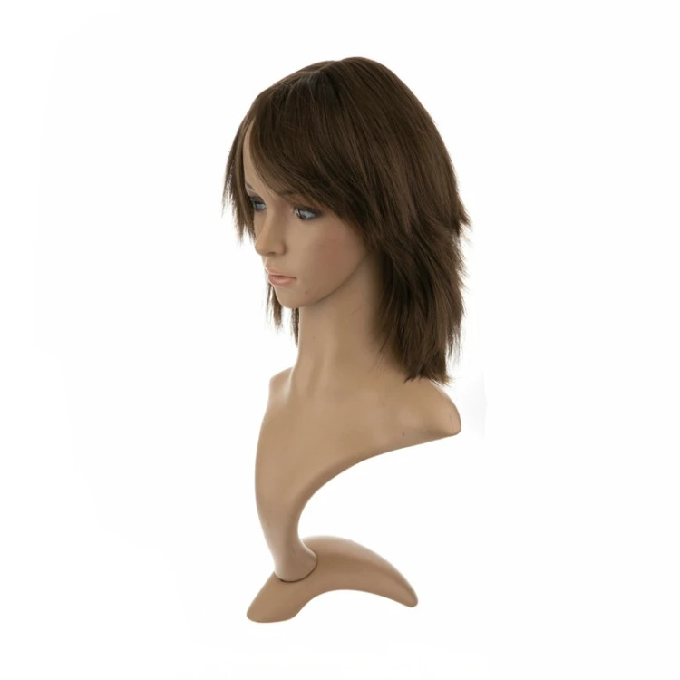 جزئیات کلاه گیس زیتونی تیره مدل ۸۹۴۳، دارای فرق ثابت طبیعی و قابلیت حالتدهی با اتو