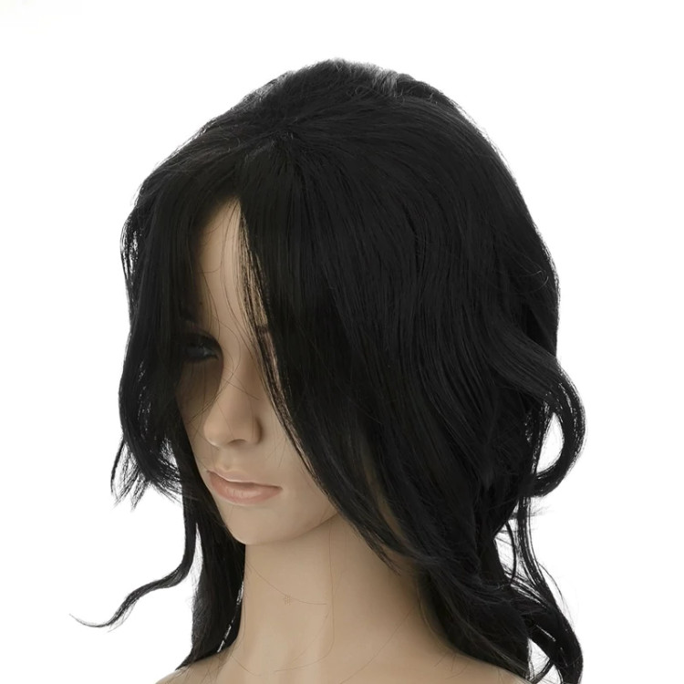 کلاه گیس فر ۵۵ سانتی با حجم و حالت طبیعی، رنگ مشکی، الیاف ابریشم حرارتی