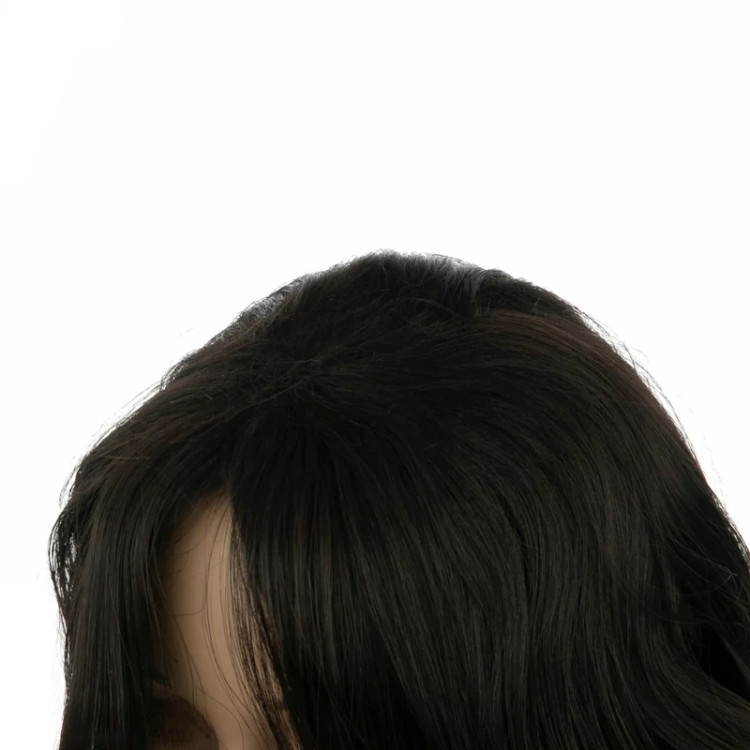 تصویر کلاه گیس فر باز مشکی مدل ES_816، بدون فرق، مناسب برای ظاهری شیک و پرعمق