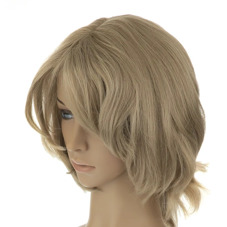 کلاه گیس مدل مصری (باب)، رنگ بلوند کرم کنفی روشن، الیاف ابریشم حرارتی و ضد حساسیت