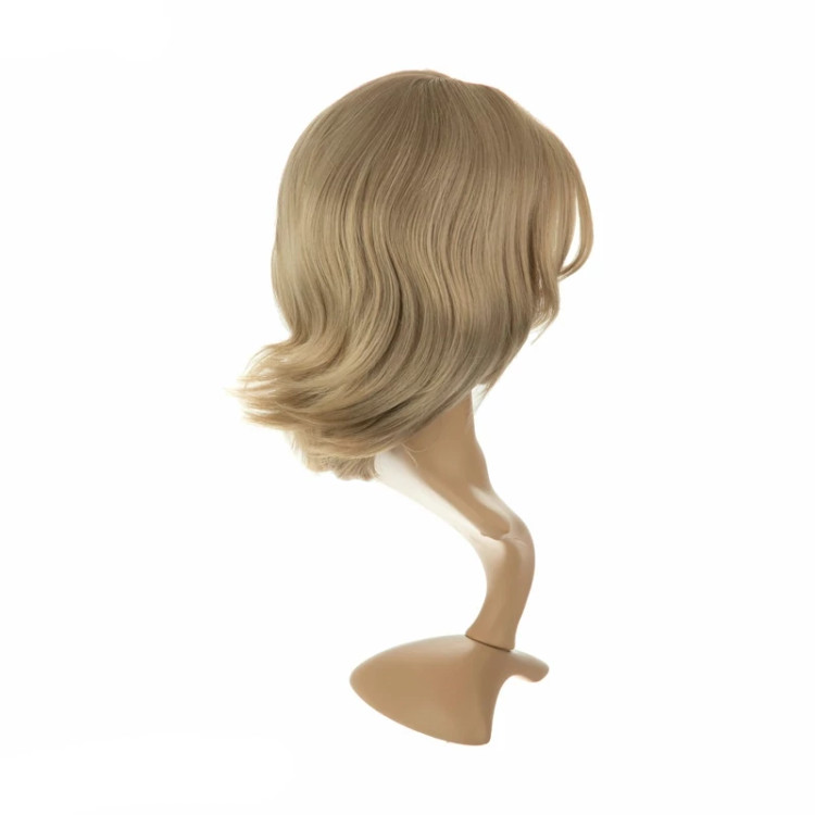 بهترین قیمت کلاه گیس کوتاه صاف، رنگ بلوند کرم کنفی، بافت الیاف ابریشم کیفیت درجه یک